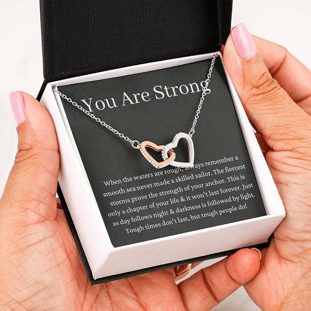 Personalized Interlocking Hearts Gift - Inspirational Get Well, Breakup, Divorce & Encouragement Present for Women & Men | Thoughtful Sympathy, Cheer Up & Recovery Gift for Loved Ones | Perfect for Anniversaries, Hospital Visits & Difficult Times