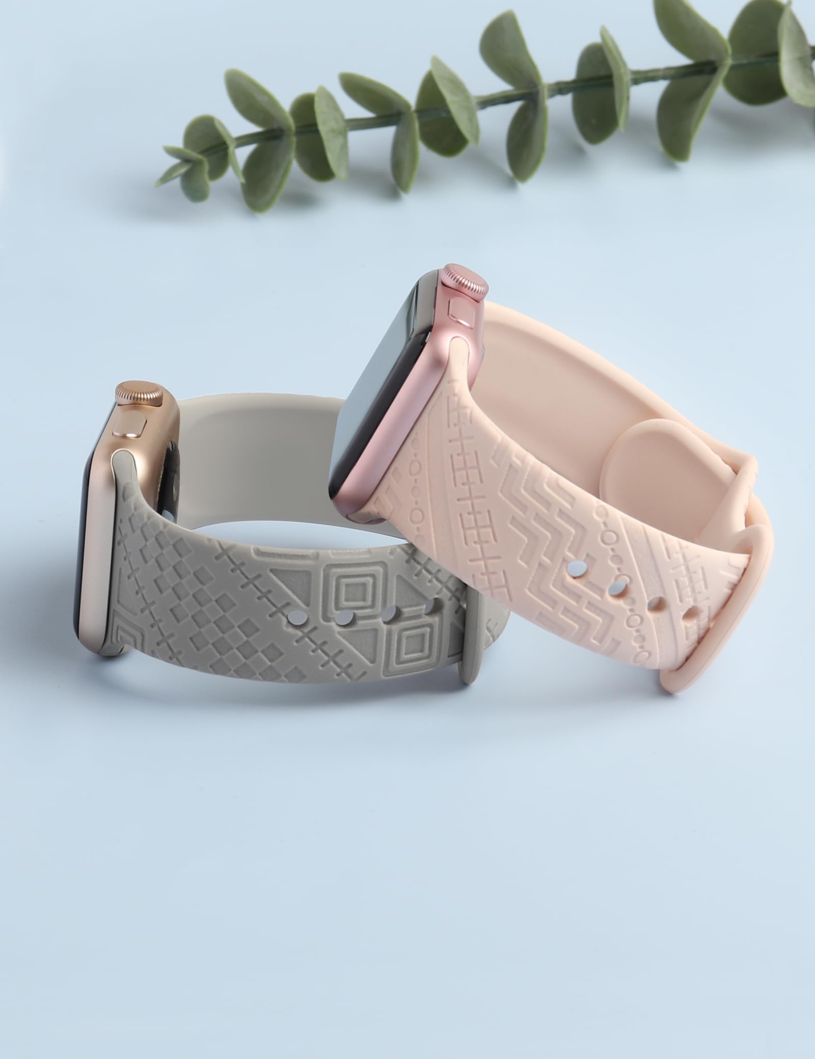 2 Packs Hypoallergenic Engoaved Boho Apple Watch Bands - Compatible with 38mm/40mm/41mm/42mm/44mm/45mm/49mm for Women & Men - Fashion Accessory Strap for iWatch Series 8/7/6/5/4/3/2/1/SE/Ultra - Perfect for Workouts, Daily Wear & Boho Style Outfits