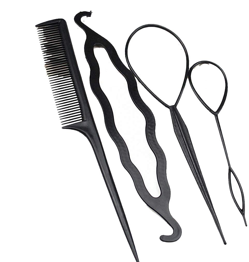 VinshBond Braiding Tools Set - 5 Piece Hair Bun Maker & Styling Kit for Women | Perfect for Updos, Ponytails & Everyday Hairstyles