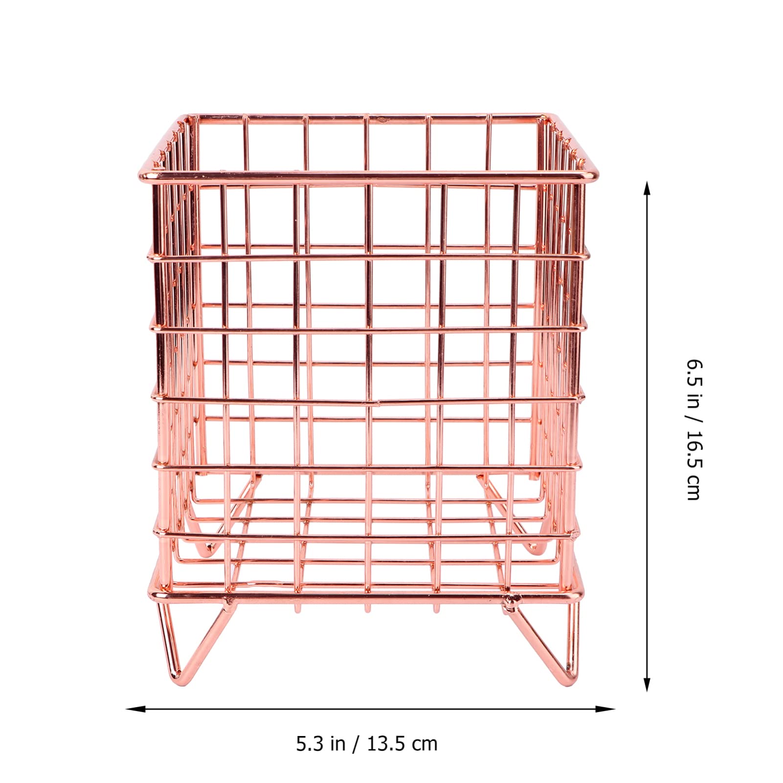 Cabilock 1pc Iron Wire Storage Basket - Metal Grid Organizer for Snacks, Office Supplies & Sundries - Rustic Desktop Decorative Container for Home & Office Organization