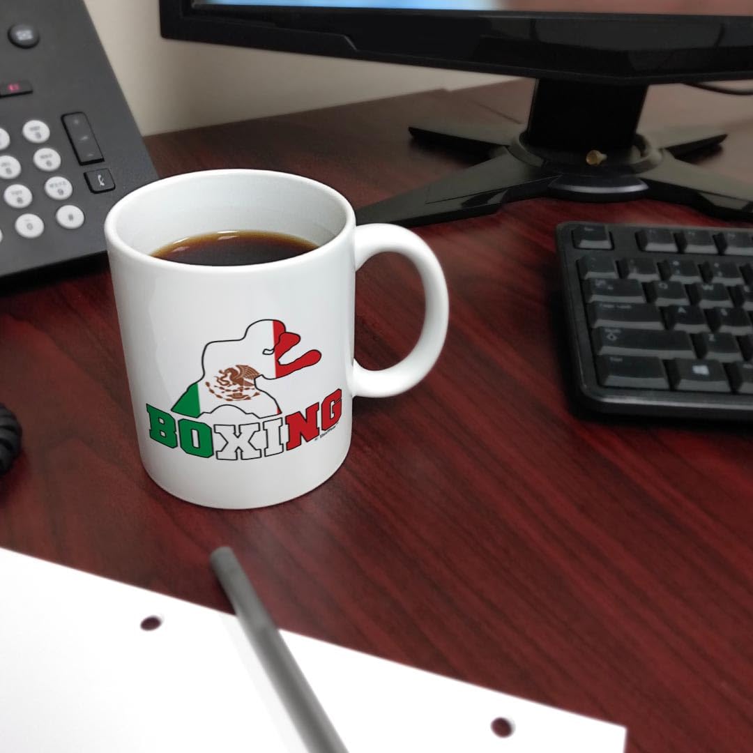 Mexican Pride Summer Games Gift - 11oz Ceramic Coffee Mug with Handle for Boxing Sports Fans | Perfect for Home, Office & Sports Events