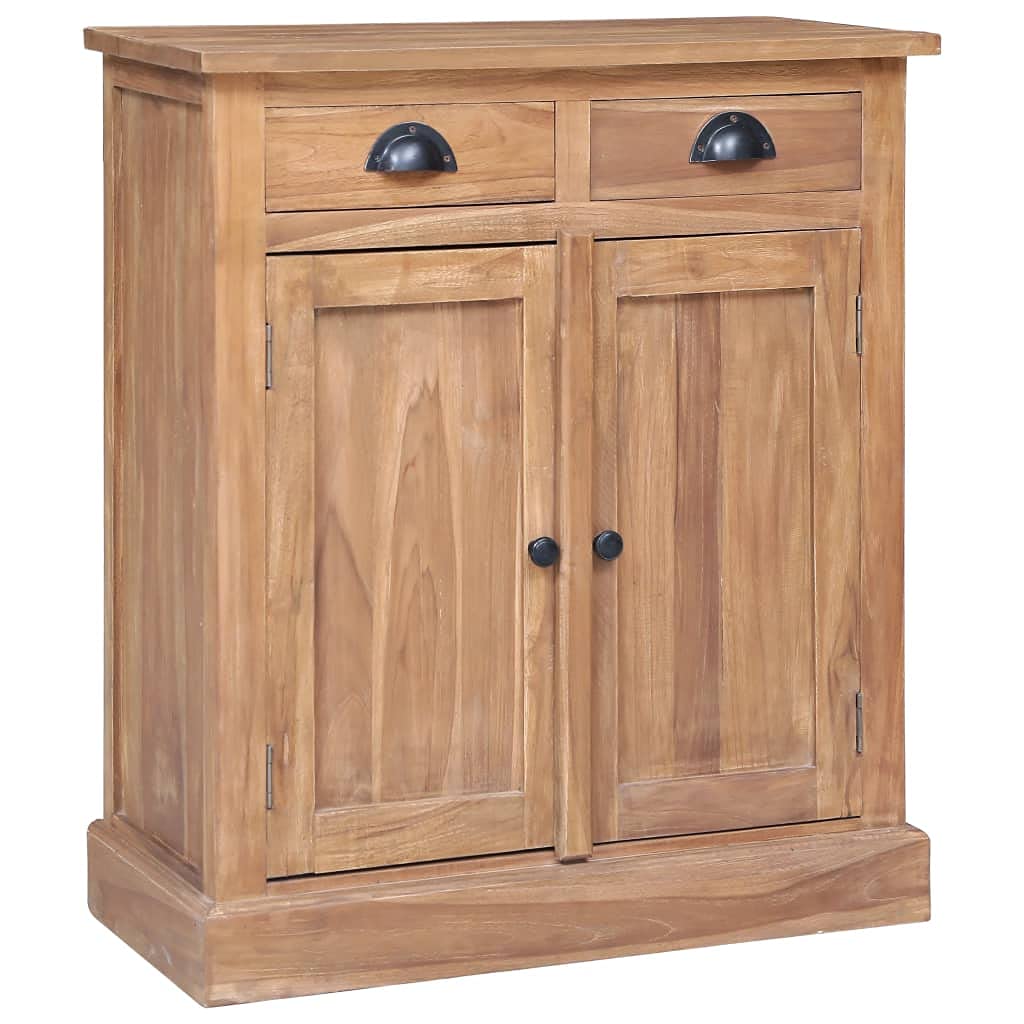Solid Teak Wood Side Cabinet with 2 Drawers & 2 Doors - 25.6