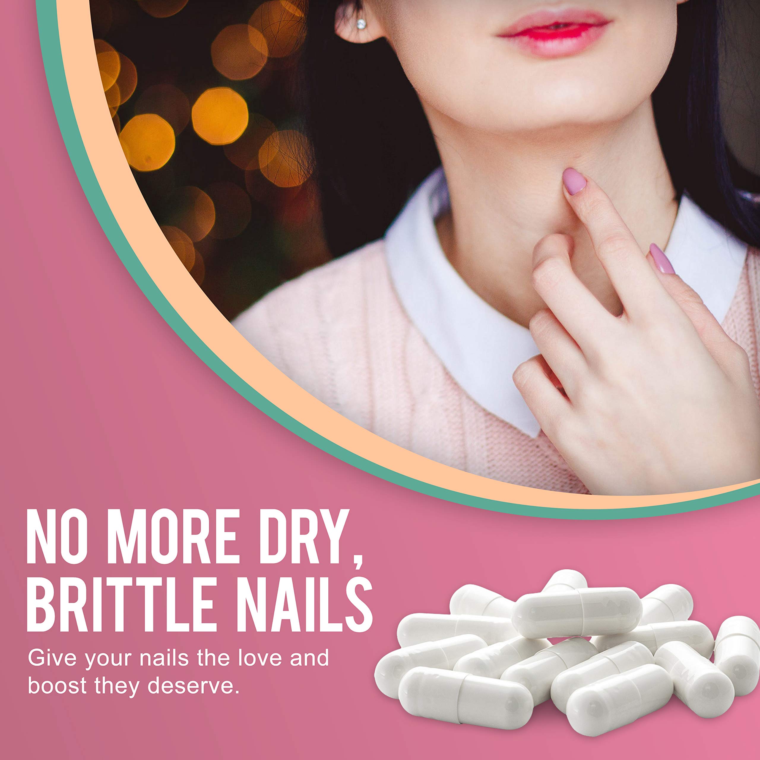 OPTML Biotin Hair Growth Vitamins for Women & Men - 60 Capsules | Hair & Nail Supplement with Biotin for Faster Growth, Thicker Hair & Healthy Nails | Perfect for Hair Loss Treatment & Daily Beauty Care