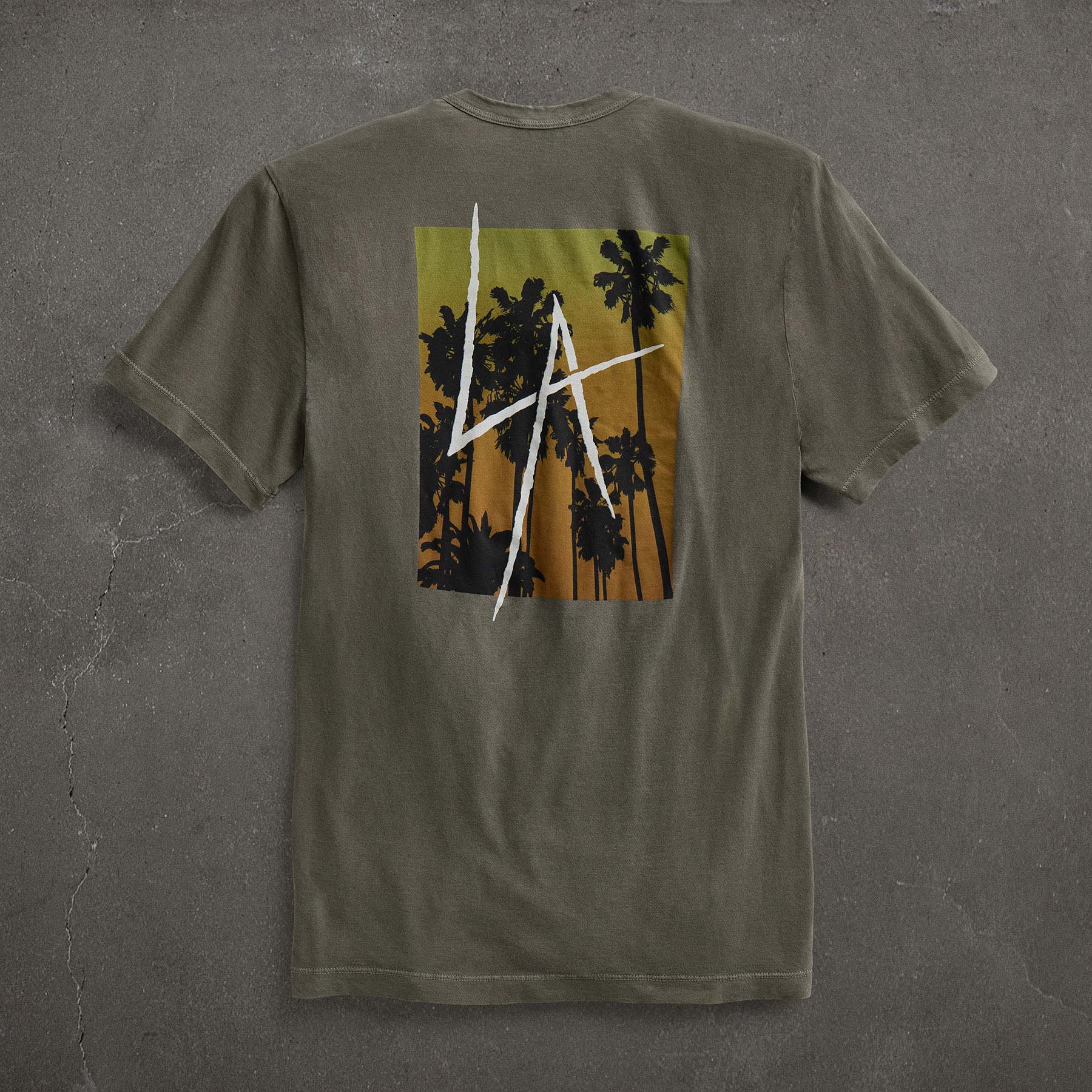 JP x LA Short Sleeve T-Shirt | Palm Fade Platoon Pigment Design | Casual Streetwear for Men & Women | Perfect for Summer Outfits, Beach Vacations & Urban Fashion