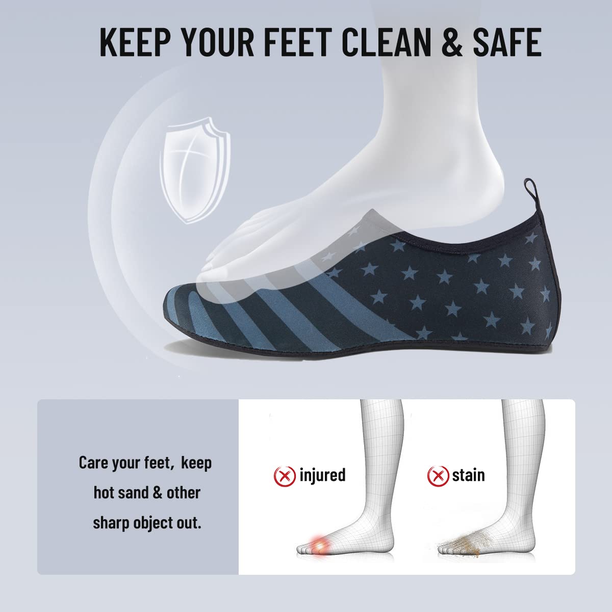 **Men's & Women's Quick-Dry Water Shoes - Barefoot Beach Pool Shoes for Surfing, Swimming, Yoga & Water Sports - Lightweight Aqua Socks for Beach, Pool & Outdoor Activities**