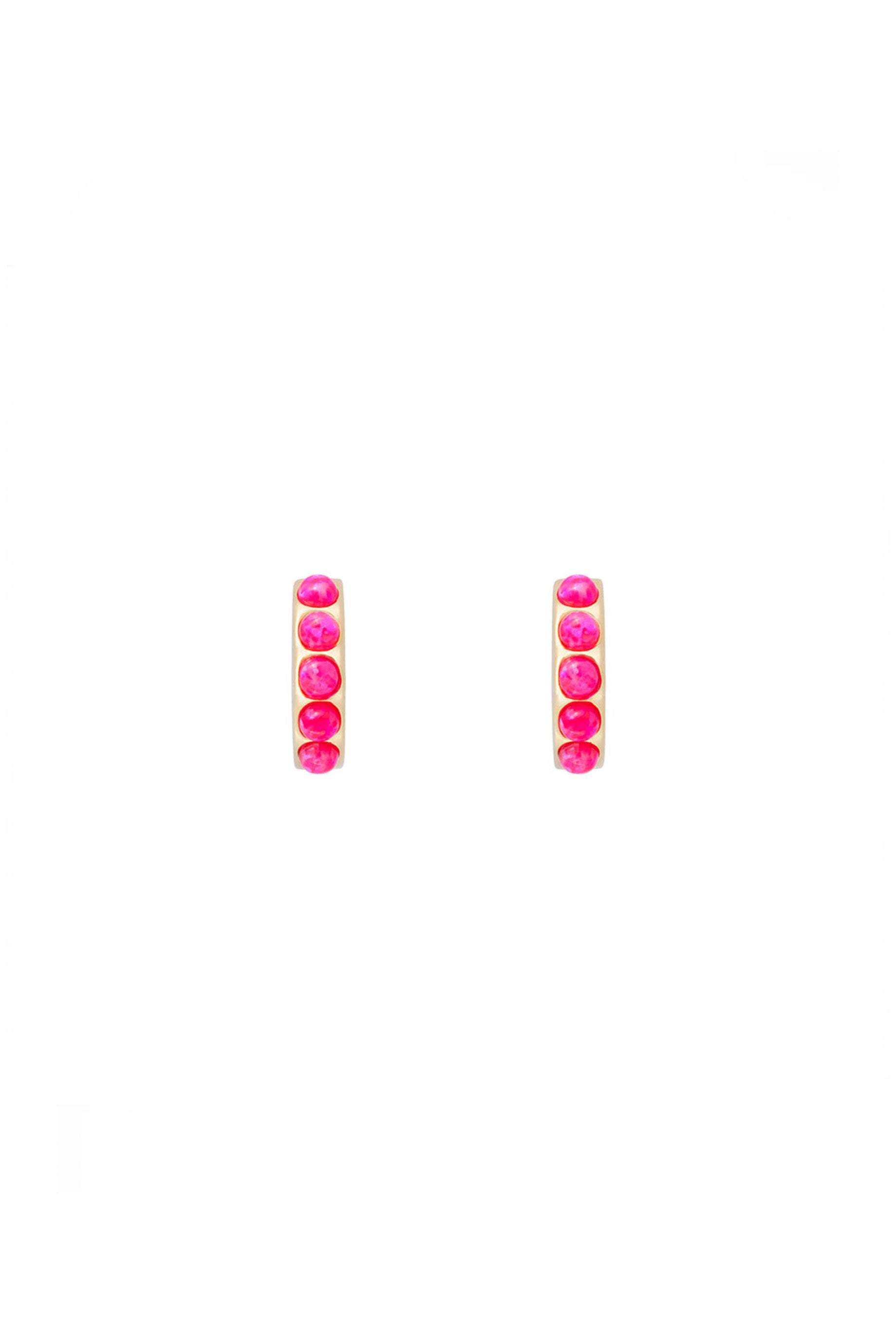 Fairley Opal Huggie Hoop Earrings in Gold - Perfect for Everyday Wear & Special Occasions