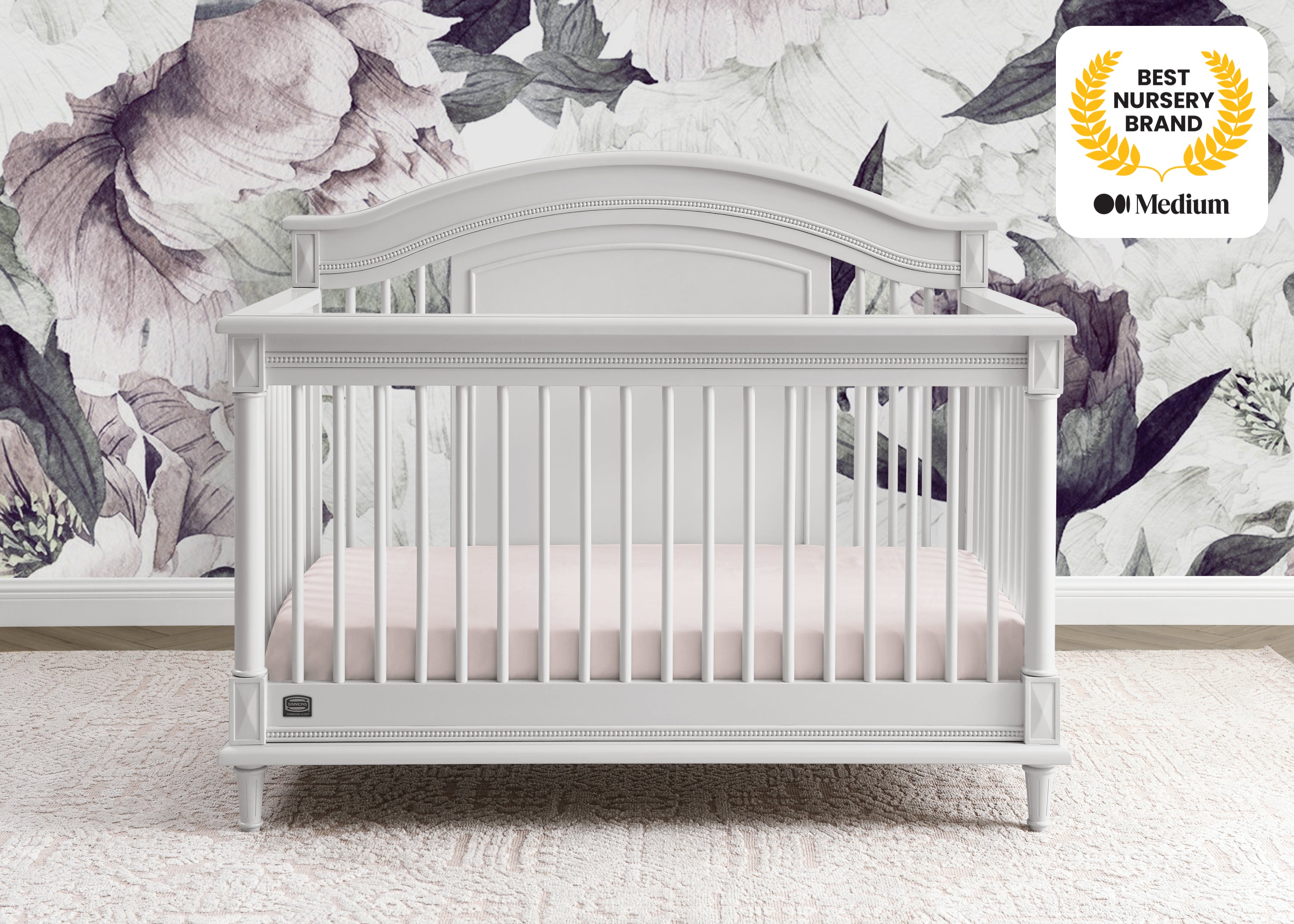 Juliette 6-in-1 Convertible Crib - Baby Crib to Toddler Bed, Daybed & Full Size Bed - Safe Nursery Furniture for Boys & Girls - Perfect for Newborns, Infants & Growing Kids