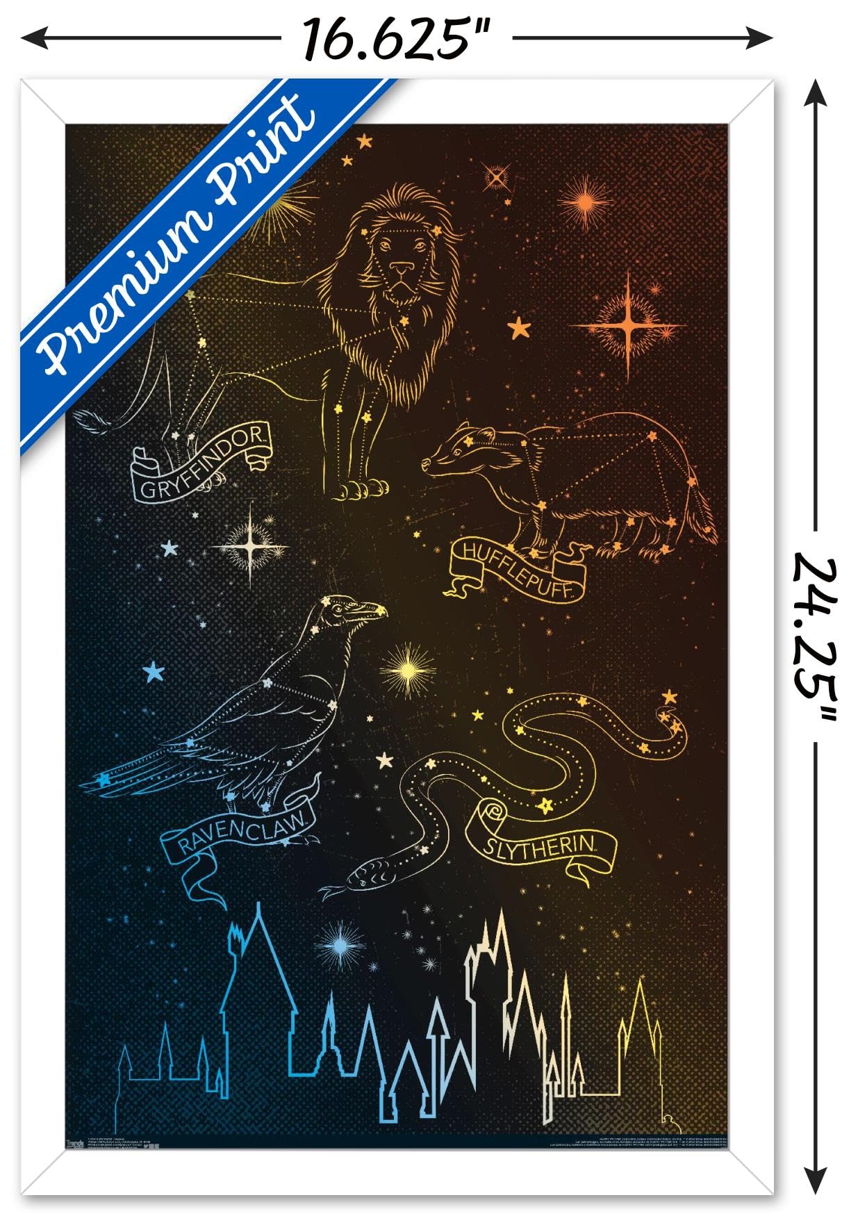Trends International The Wizarding World: Harry Potter - Houses in the Stars Wall Poster, 14.725