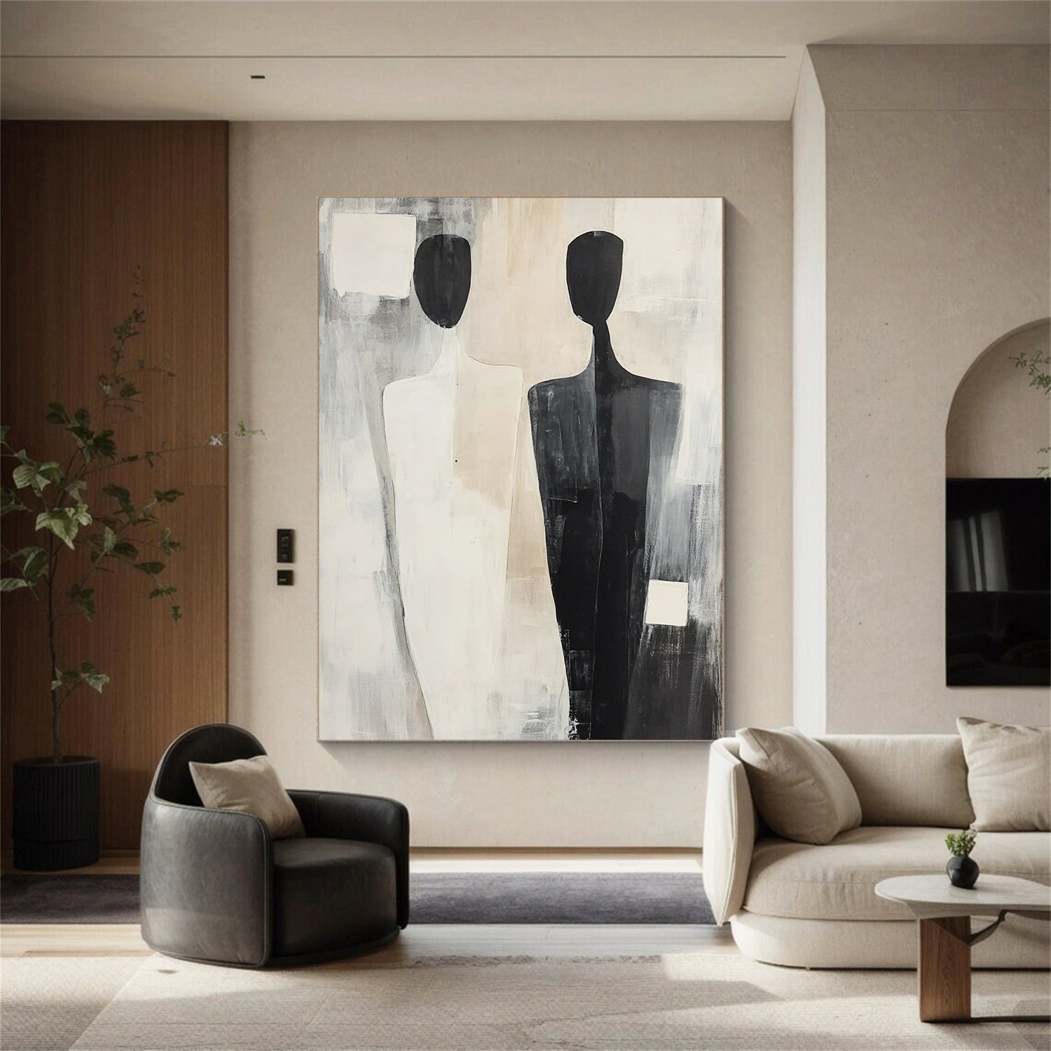 Contemporary Abstract Minimalist Wall Art Painting - Modern Home Decor for Living Room, Bedroom & Office | #CW014
