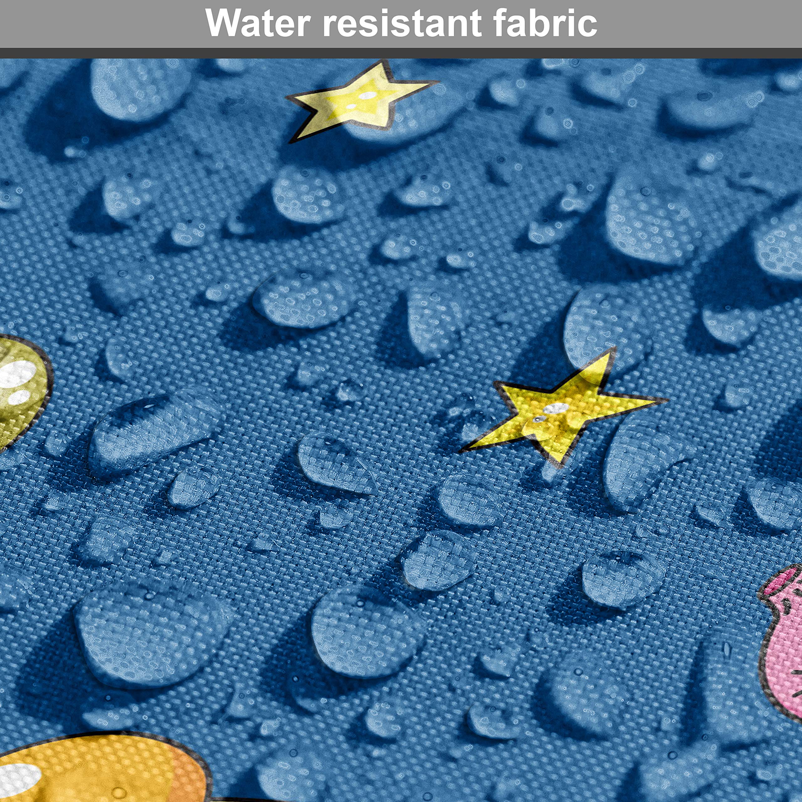 Ambesonne Outer Space Fabric by The Yard - Alien Planets, Shooting Stars, Saturn & Moon Universe Print - Decorative Upholstery Fabric for Sofa, Curtains, Pillows - Perfect for Space Themed Bedroom, Nursery Decor