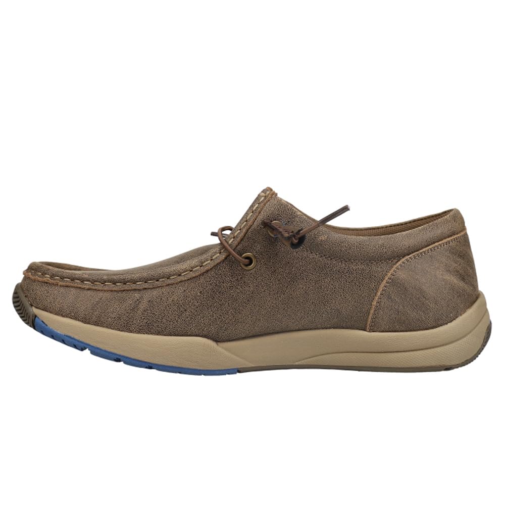 ROPER Men's Slip On Casual Shoes - Lightweight Comfortable Loafers for Walking, Work & Travel - Brown Leather Slip-On Shoes for Men
