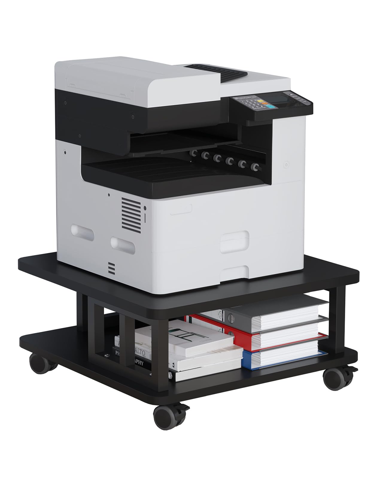 2-Tier Mobile Printer Stand with Wheels - 23.6