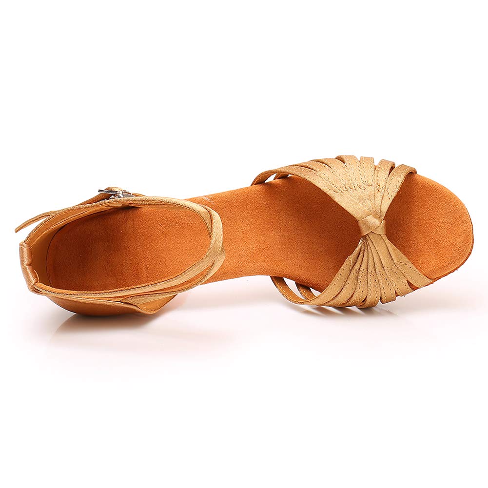 TINRYMX Women's Latin Dance Shoes - Professional Satin Ballroom Salsa Shoes for Practice & Performance (Model 1219) | Perfect for Social Dancing, Competitions & Wedding Dances