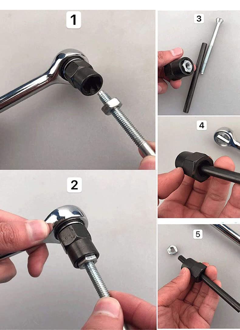 10-Piece Bolt & Nut Extractor Set - Remove Damaged, Rusted Bolts - for Auto & DIY Repairs