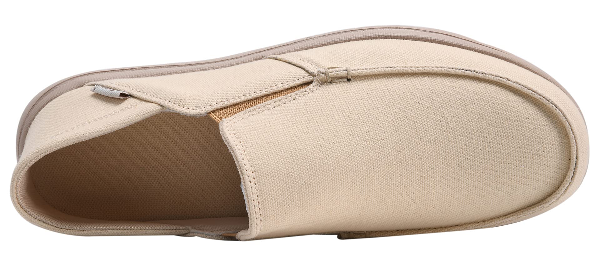 **Men's Slip On Canvas Loafers - Comfortable Boat Deck Shoes with Non-Slip Rubber Sole for Casual Wear, Walking & Travel**