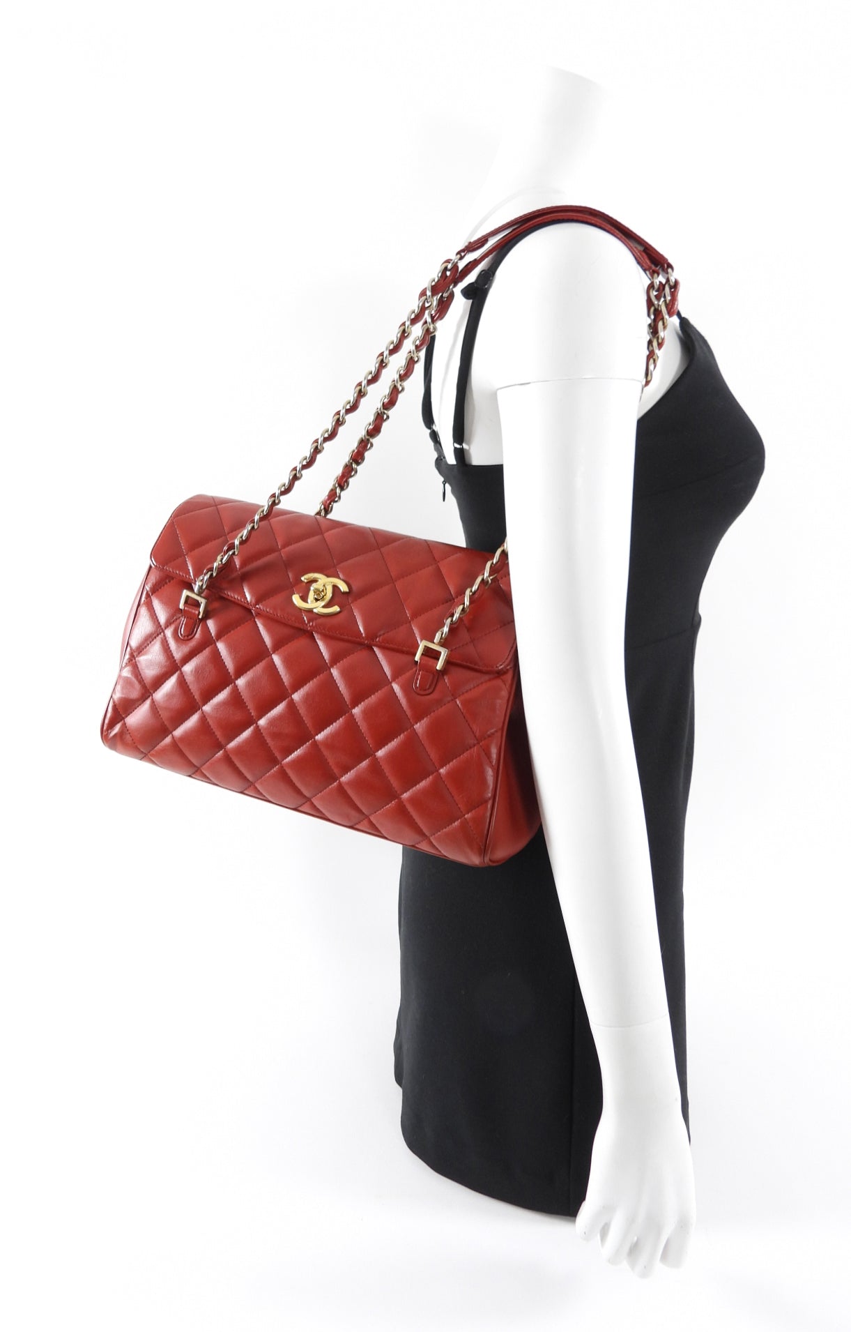 Chanel Dark Red Quilted Leather Misia Flap Shoulder Bag - Luxury Designer Handbag for Women, Perfect for Parties, Dating & Special Occasions