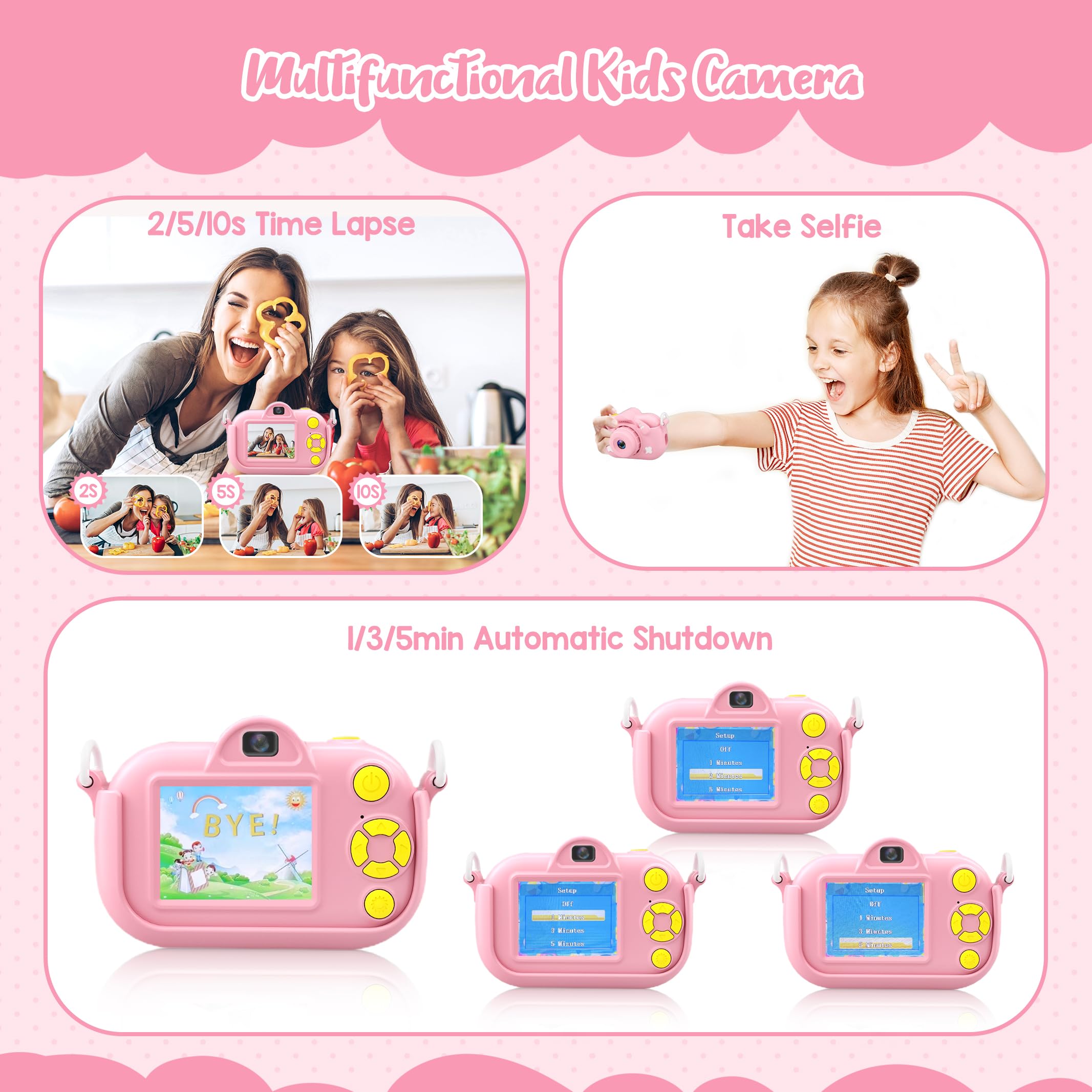 Best Kids Digital Camera Toy for Boys & Girls Ages 3-8 - 1080P HD Dual Lens Camera with 32GB SD Card | Perfect Christmas & Birthday Gift for Toddlers | Outdoor Adventures, Travel & Learning Photography