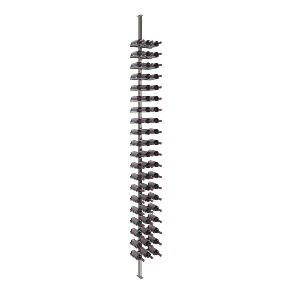 Vino Rails 60 Bottle Single-Sided Floor-to-Ceiling Wine Rack Post Kit - Sturdy Metal Wine Storage for Home, Restaurant, or Wine Cellar Organization