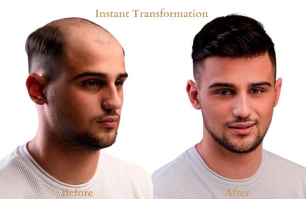 Premium Australian Hair Patch for Men – Non-Surgical Hair Loss Solution | Durable Toupee Hair System with Glue, Clips & Tape | 9x7 Inches Natural Brown | Perfect for Daily Wear, Work & Social Events