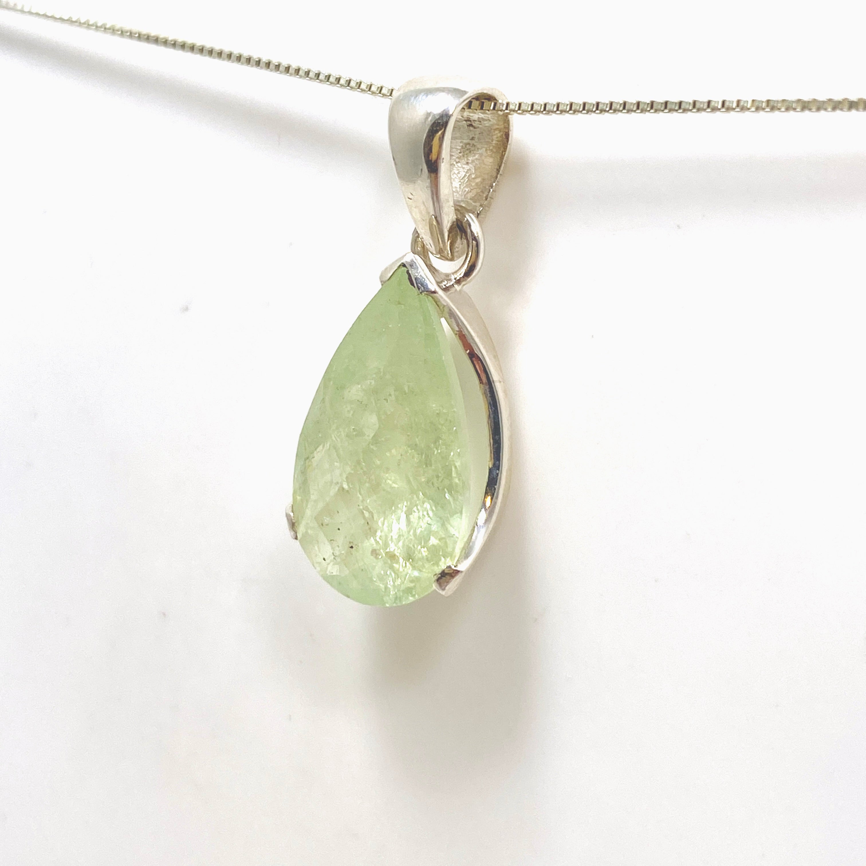 Heliodor Teardrop Faceted Pendant Necklace - Natural Golden Beryl Gemstone Jewelry PPGJ986 - Perfect for Wedding, Anniversary & Special Occasion Gifts