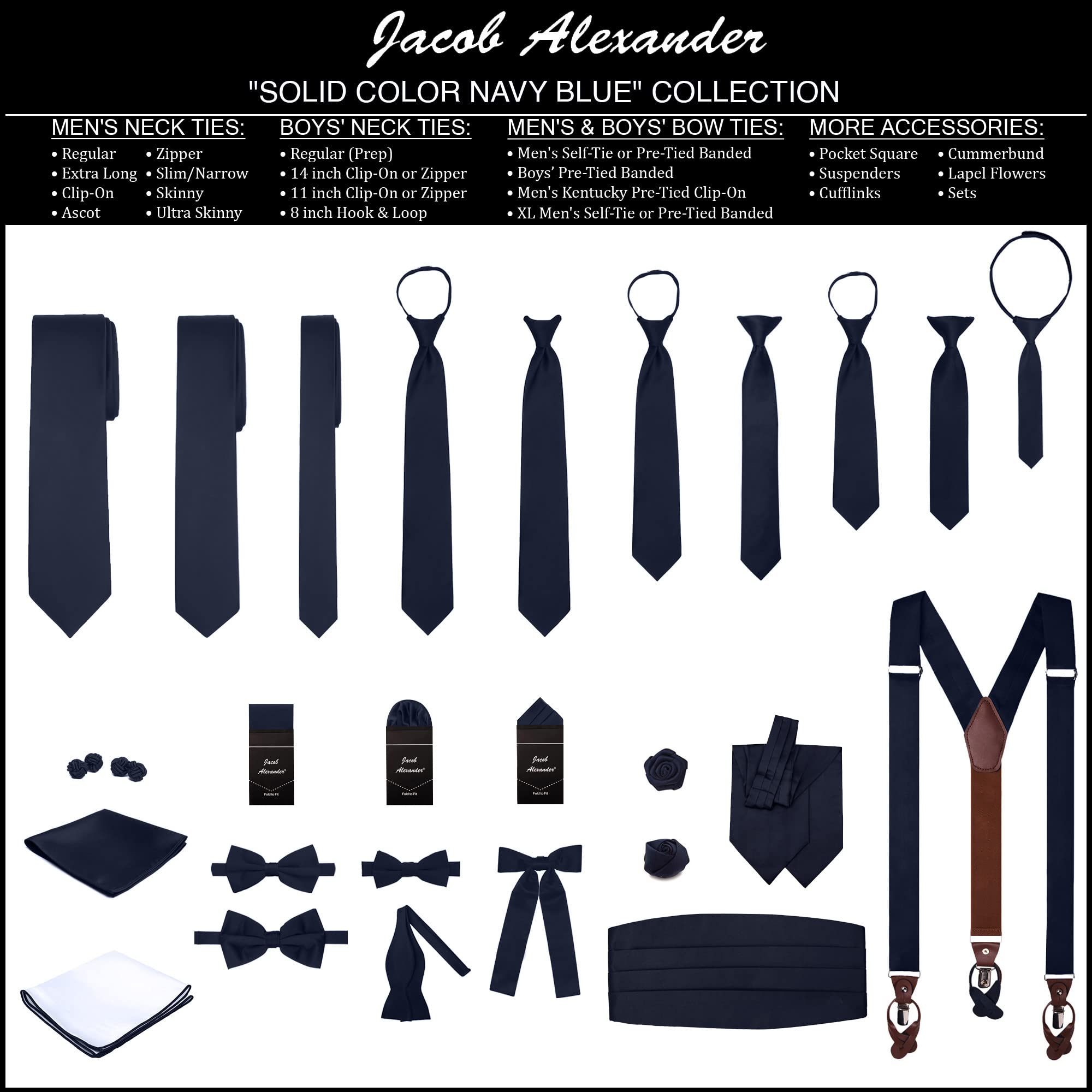 Jacob Alexander Men's 3-Piece Tie, Pocket Square & Rose Lapel Flower Set - Formal Wedding, Prom & Business Attire Accessories