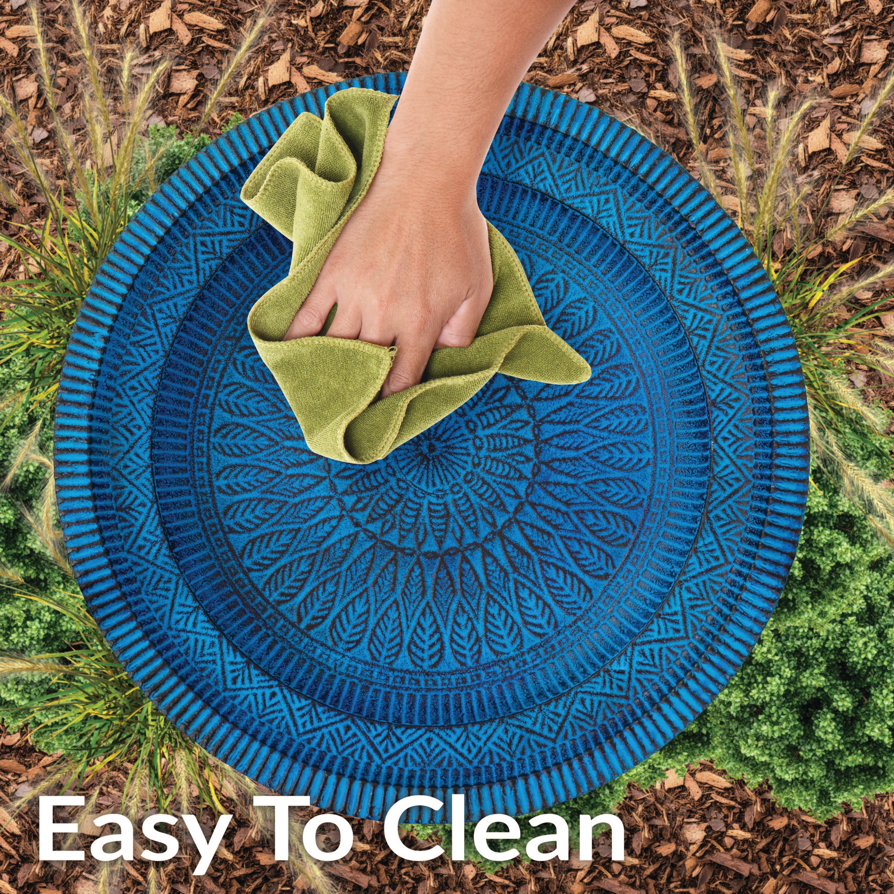Sunnydaze Decorative 18 Inch Metal Bird Bath for Garden, Patio, and Backyard - Attracts Birds and Enhances Outdoor Decor