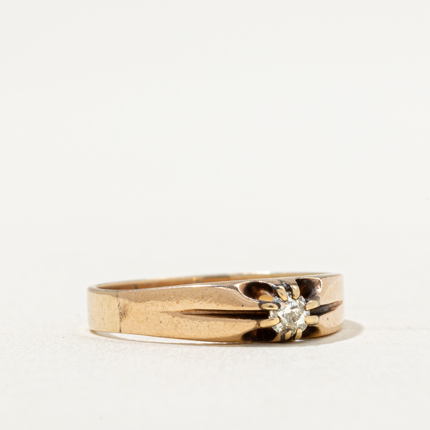 Antique Single Stone Diamond Ring 0.15ct Size 7.75 - Vintage Engagement Band, Wedding Jewelry Gift for Her - Perfect for Proposals, Anniversaries & Special Occasions