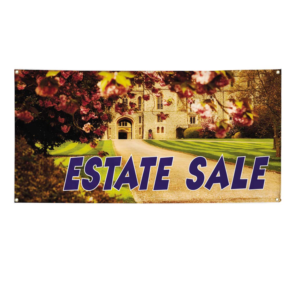Custom Vinyl Banners for Outdoor Advertising - 48x96 Inches Weatherproof Yard Signs with 8 Grommets | Perfect for Estate Sales, Business Promotion & Industrial Use