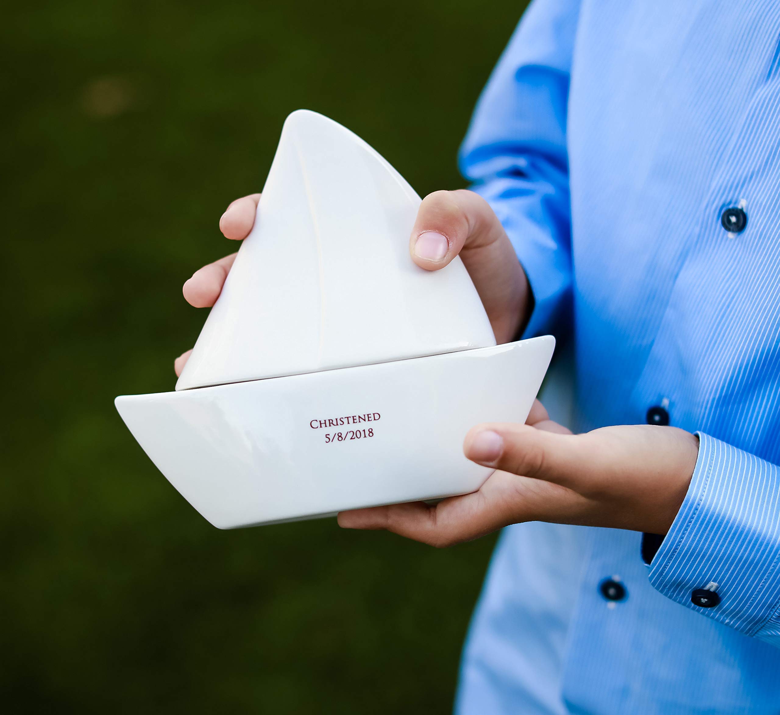 Personalized Sailboat Box - Unique Baptism, Baby & First Communion Gift - Perfect for Christenings, Newborns & Religious Celebrations