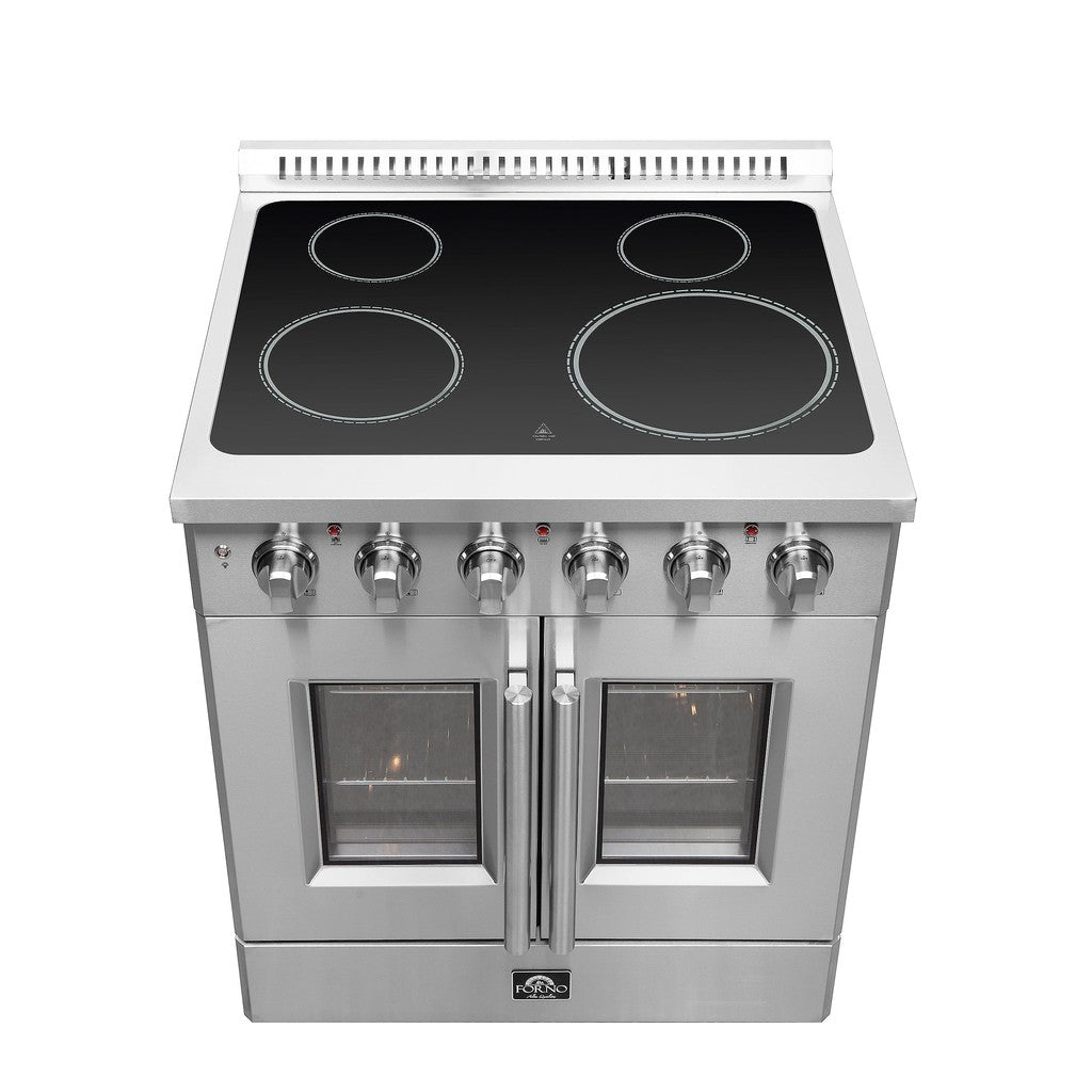 Forno Galiano 30-inch 4.32 cu. ft. Stainless Steel French Door Freestanding Electric Range - FFSEL6917 30 | Perfect for Modern Kitchens & Home Cooking
