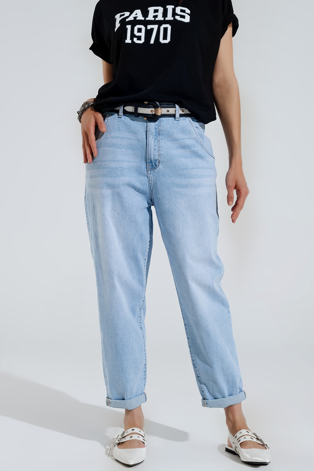 Women's High Waist Side Pocket Jeans - Comfortable Stretch Denim Pants for Casual Wear, Work & Everyday Outfits