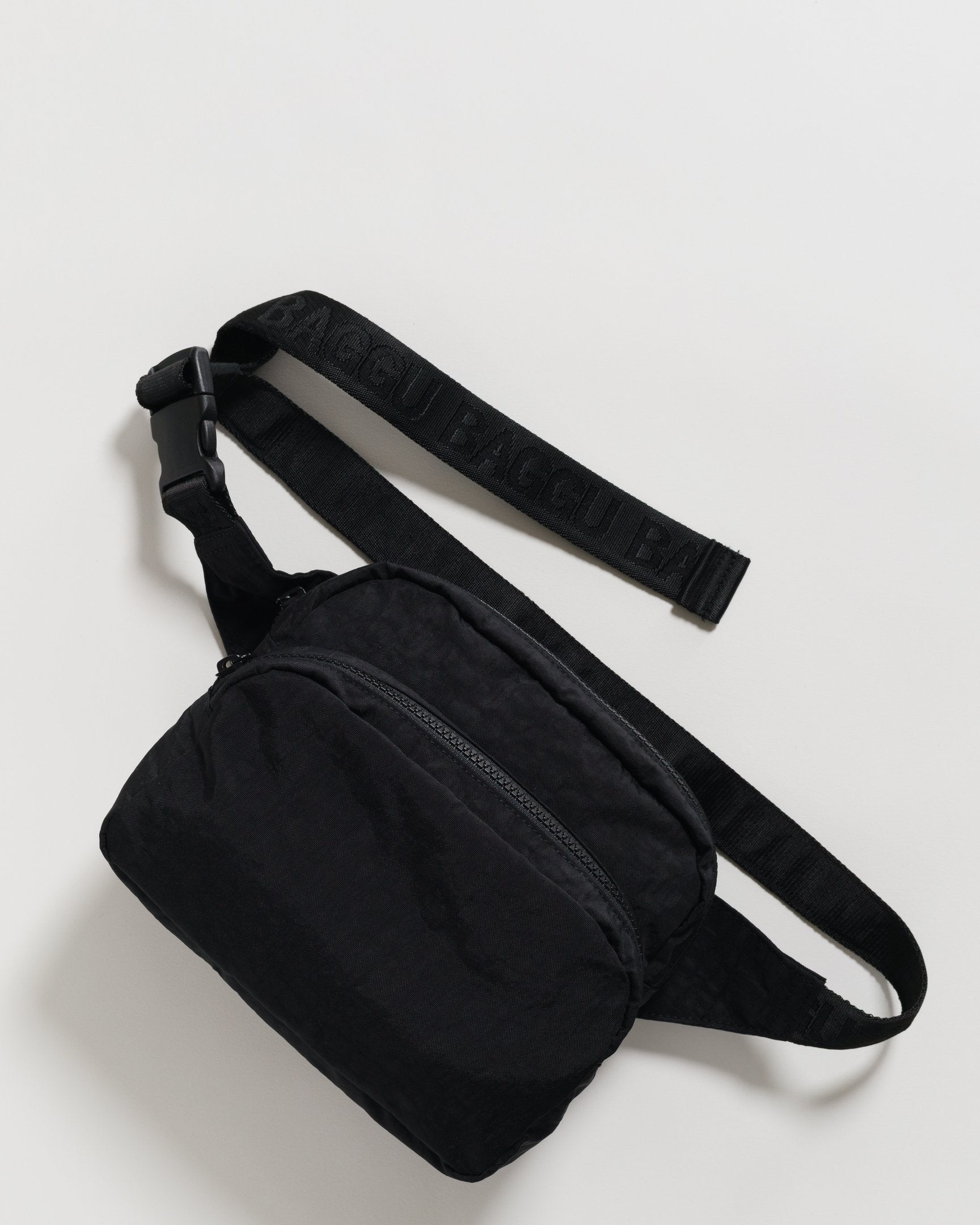Baggu Fanny Pack Black - Adjustable Waist Pack for Travel, Hiking & Everyday Use | Water-Resistant & Lightweight