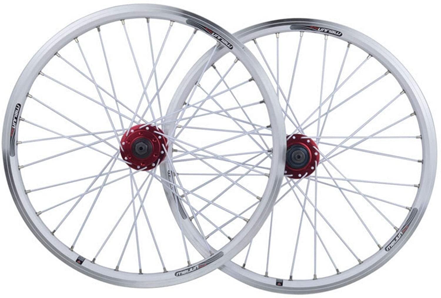 20 Inch Folding Bike Wheelset - 32H Aluminum Alloy 406 Bicycle Wheels with Quick Release, V-Brake & Disc Brake Compatible - Perfect for Commuting, Urban Riding & Compact Storage
