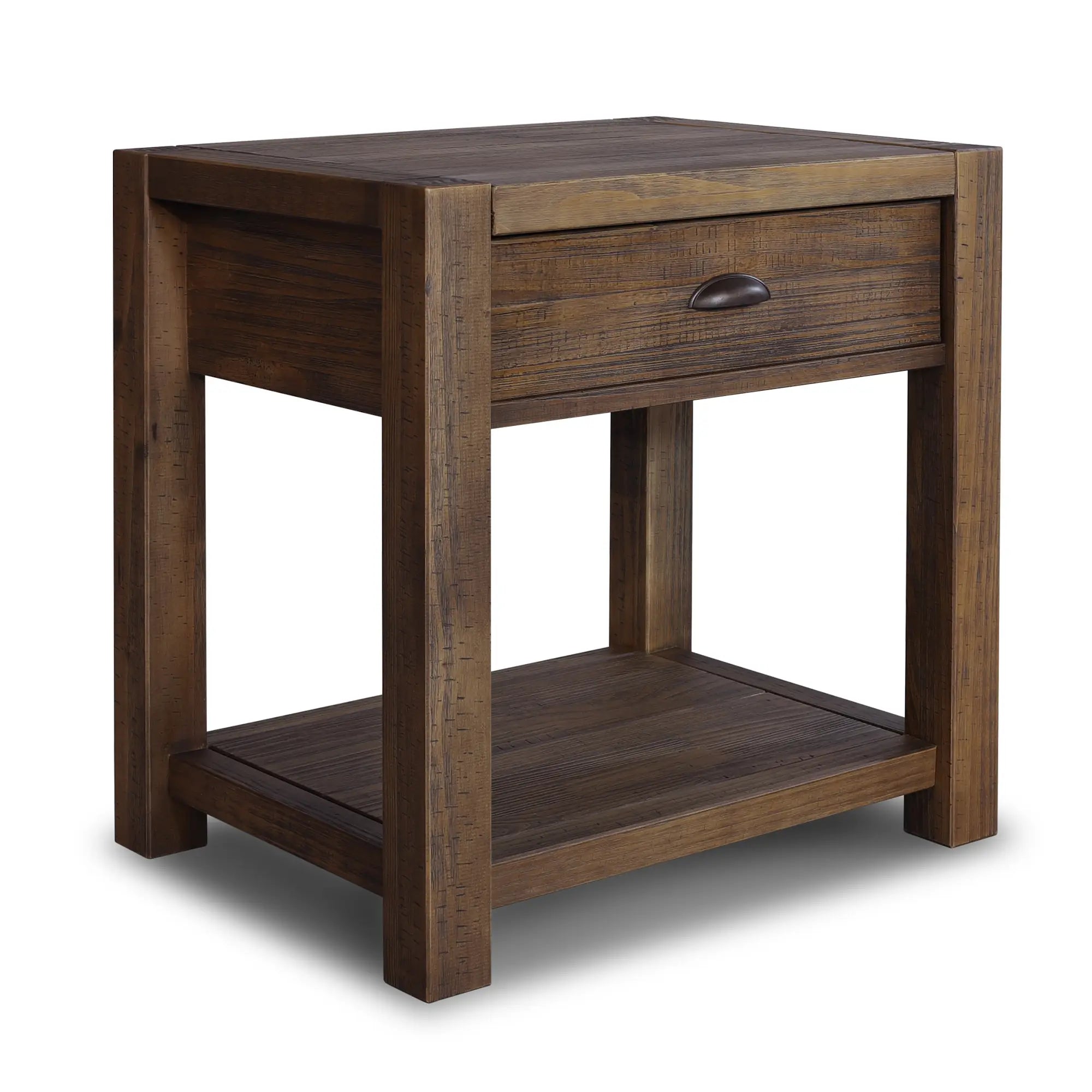 Modern Montauk End Table - Stylish Nightstand for Bedroom, Living Room & Office - Compact Side Table with Storage Shelf - Perfect for Small Spaces, Apartments & Dorm Rooms