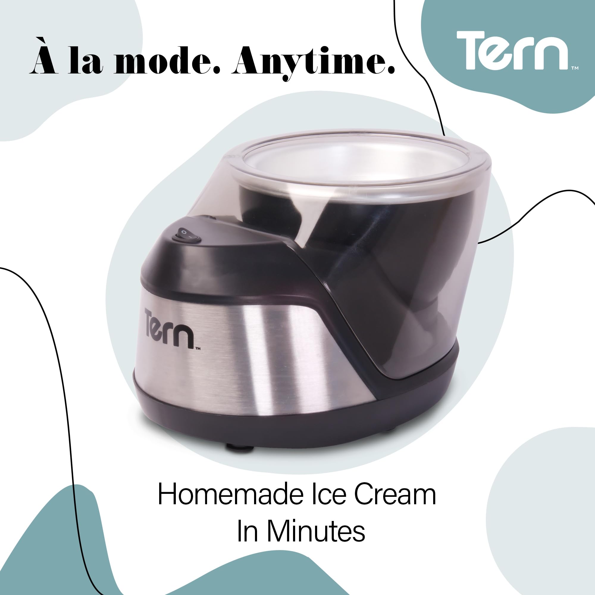 Tern Craft Ice Cream Maker Machine - Electric Homemade Ice Cream, Gelato & Frozen Custard Maker with 2-Pint Freezer Bowls | Perfect for Parties, Family Desserts & Summer Treats