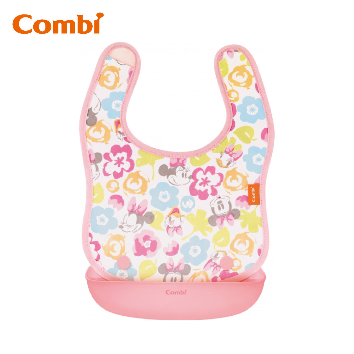 Combi Minnie Mouse Anti-Spill Removable Bib for Babies - Perfect for Feeding, Mealtime, and Toddler Mess Protection