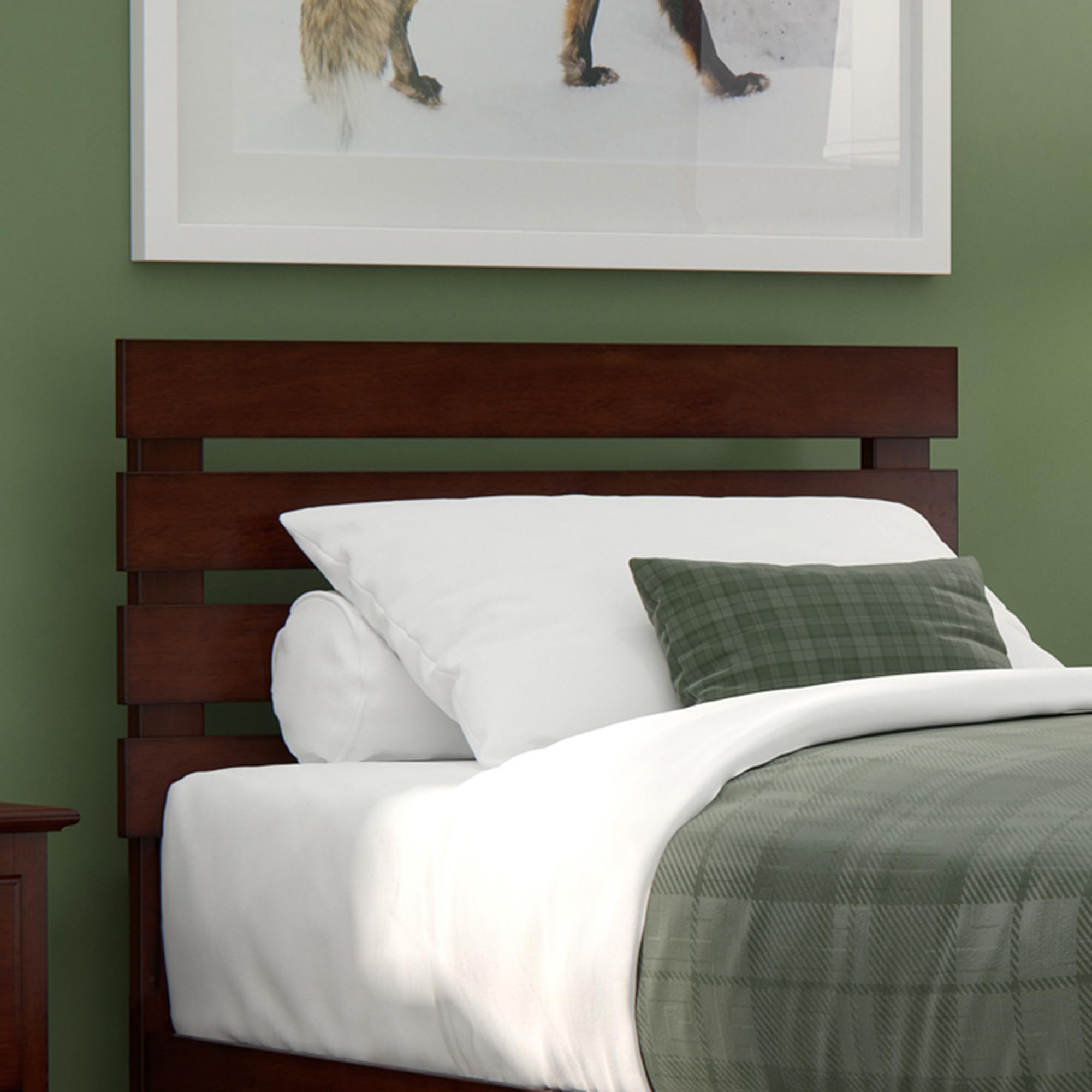 AFI Oxford Twin Headboard with USB Charger - Walnut Finish - Modern Bedroom Furniture for Kids & Teens - Perfect for Small Spaces & Dorm Rooms