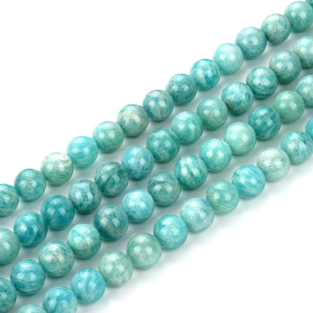Premium Grade A Brazil Amazonite Loose Beads - 10mm Round Natural Healing Gemstone (68-74pcs) for Jewelry Making, DIY Crafts, Bracelets & Necklaces - Perfect for Meditation, Energy Healing & Spiritual Gifts