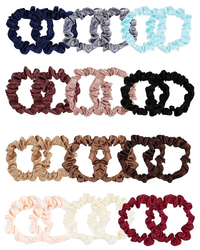 Belicia 12 PCS Silk Hair Scrunchies - Soft Satin Hair Ties for Women, Gentle Ponytail Holders for Curly, Thick & Thin Hair (Multicolor) - Perfect for Workouts, Office & Everyday Styling