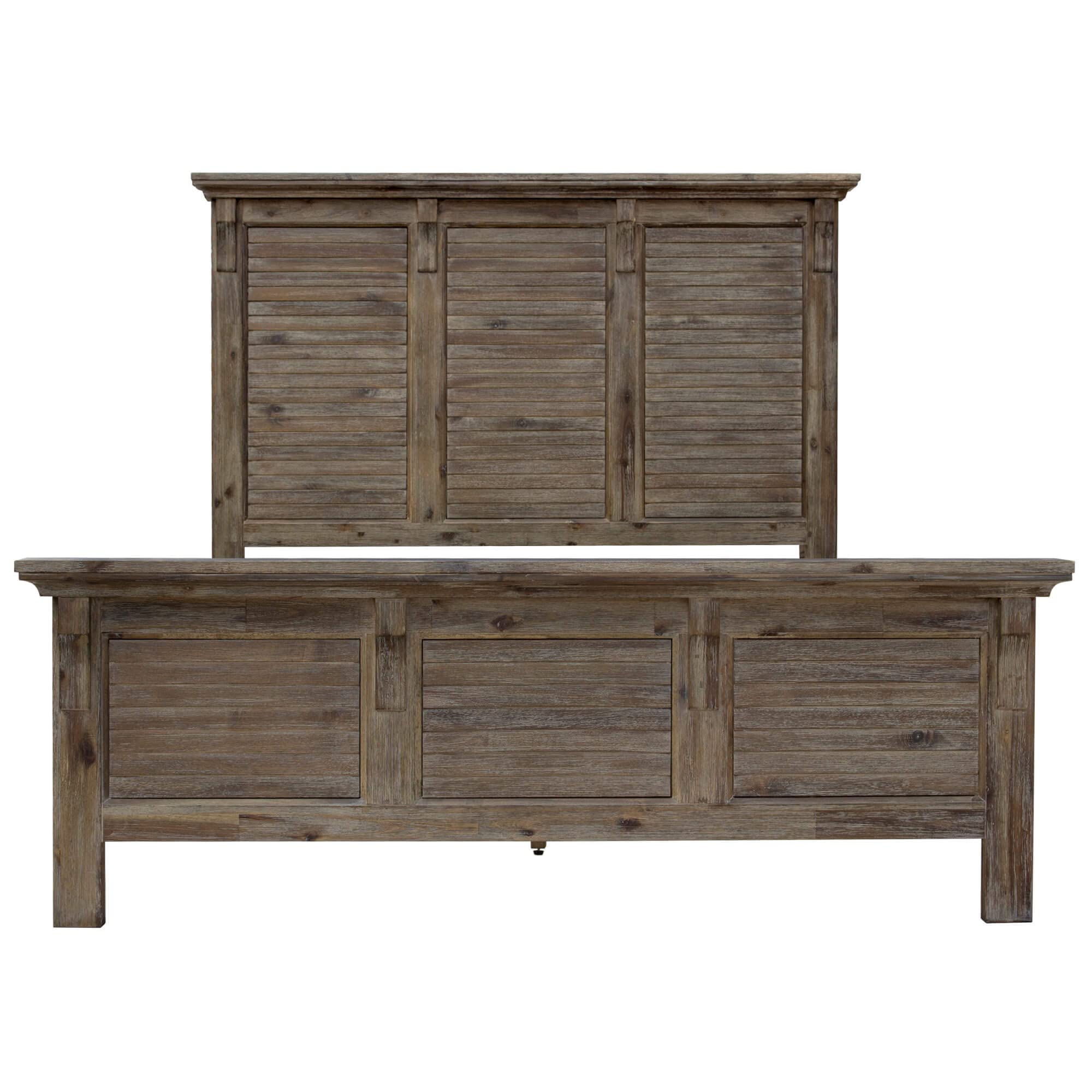 Sunset Trading Solstice Grey King Bed - Weathered Gray and Brown Wooden Bed Frame for Master Bedroom | Perfect for Modern Farmhouse & Coastal Home Decor
