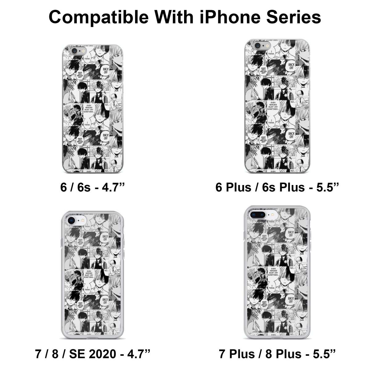Shoto Todoroki Anime Clear Phone Case for iPhone 15 14 13 12 11 X Xs Xr 8 7 6 6s Plus Pro Max - Durable Protective Cover with HD Printed Panel - Perfect for My Hero Academia Fans and Cosplay Events