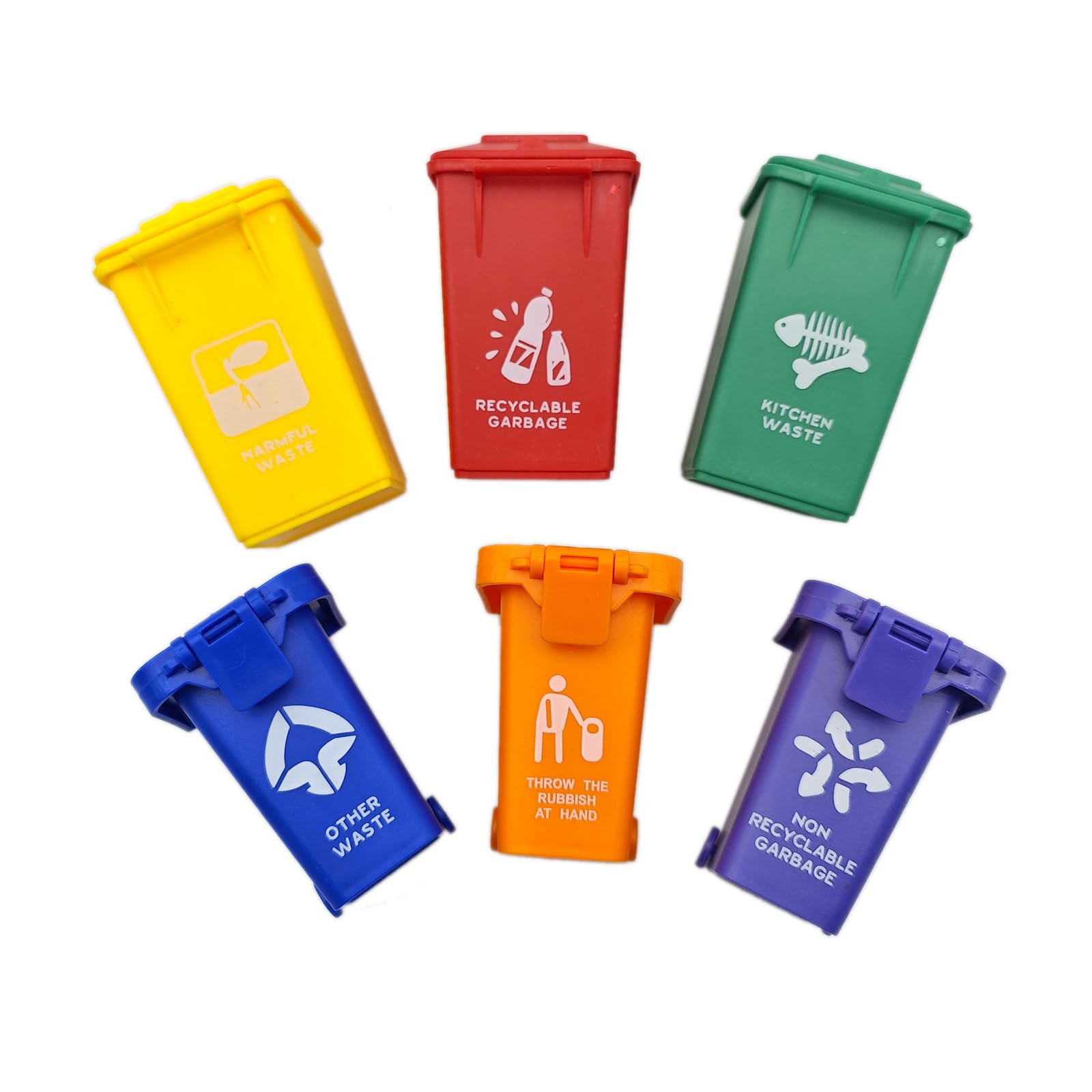 Kids Push Toy Vehicles - 2 Styles & 6 Colors Trash Can Toy for Toddlers | Pretend Play Garbage Truck for Indoor & Outdoor Play