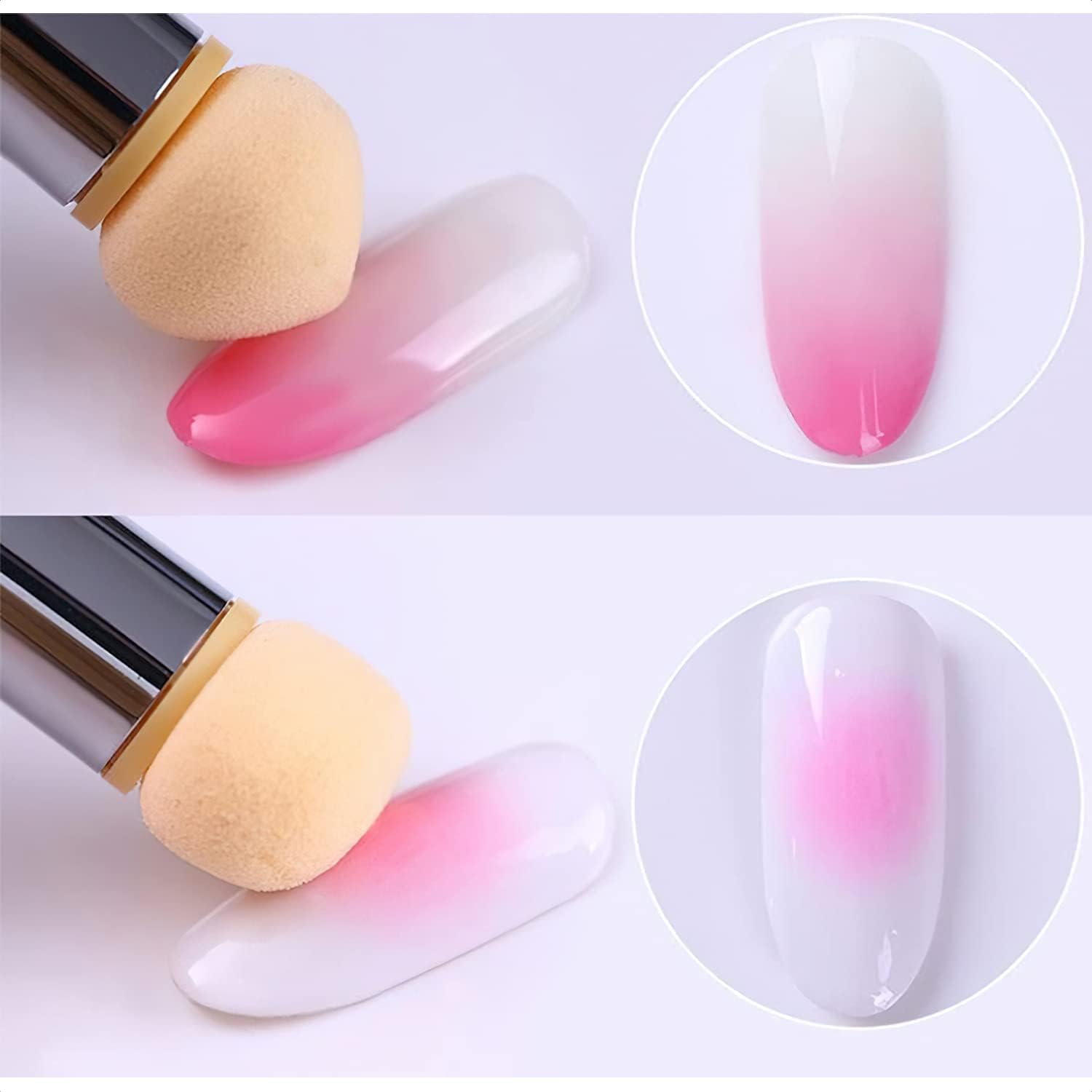 NAILWIND Dual Head Nail Art Sponge Brush - Ombre Gradient Dotting Pen with 4 Replacement Heads - Perfect for DIY Nail Designs, Salon Manicures & Professional Nail Artistry