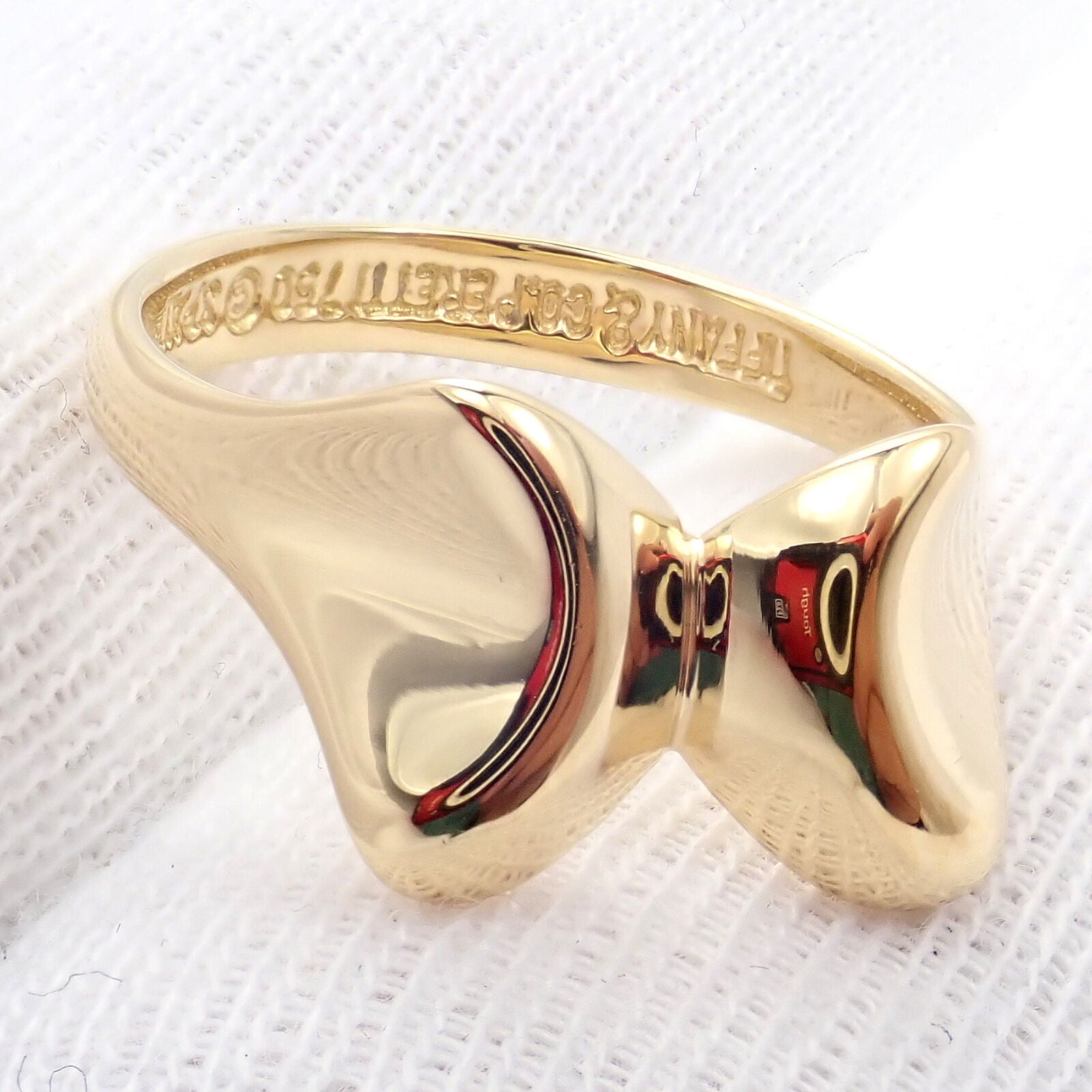 Tiffany & Co. 18k Yellow Gold Peretti Butterfly Bow Ring - Size 5.5 - Elegant Jewelry Gift for Women, Perfect for Anniversaries & Special Occasions