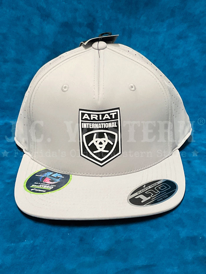 Ariat A300089306 Flexfit 110 Performance Mesh Back Baseball Cap - Silver Grey for Outdoor Sports & Casual Wear