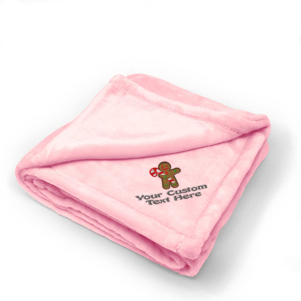 Custom Embroidered Gingerbread Man Baby Blankets - Soft Nursery Bedding for Boys & Girls | Perfect for Cribs, Strollers & Gift Giving