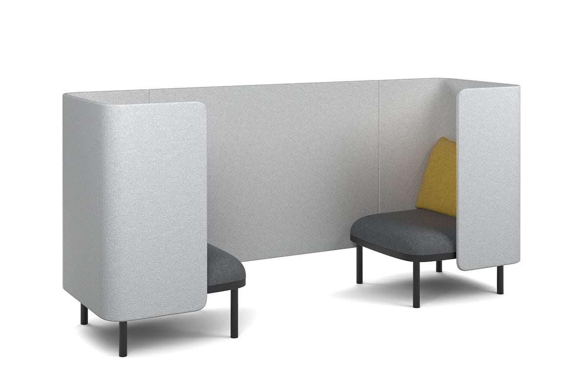 Comfortable Two Single Seater Privacy Pod Booth for Office, Library & Home - Soundproof Workstation with Adjustable Lighting