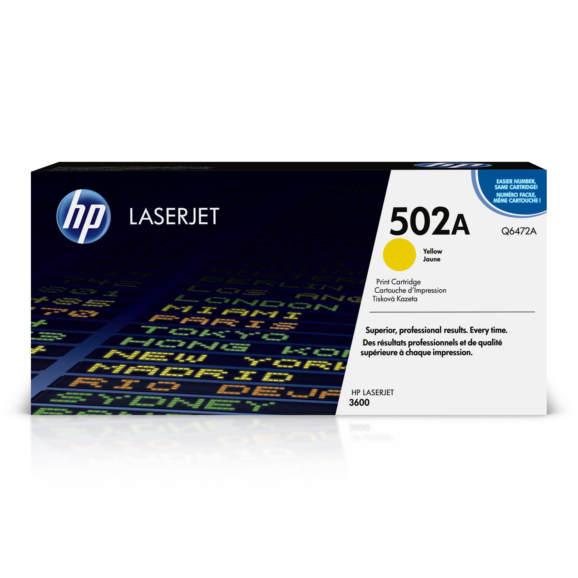 Original HP 502A Yellow Toner Cartridge (Q6472A) - Compatible with HP Color LaserJet 3600 Series Printers | High-Yield Replacement for Home & Office Printing