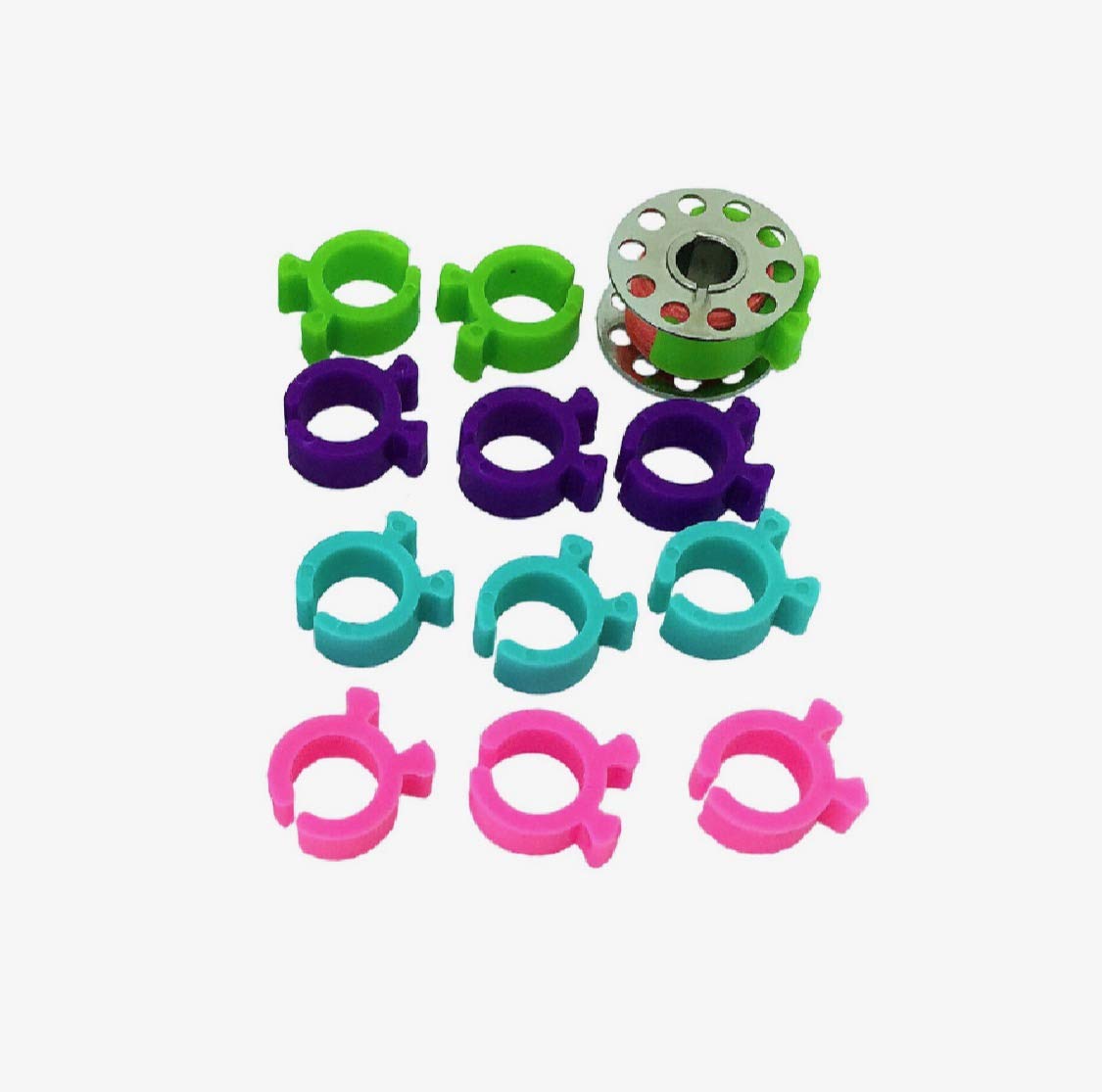 50-Pack PeavyTailor Sewing Bobbin Clips - Small Thread Holder Accessory for Sewing Machines (7mm, 18mm, 25mm) - Perfect for Quilting, Embroidery & Craft Projects