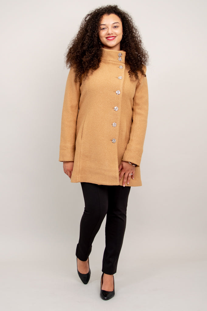 Premium Beige Wool Keston Coat for Women - Warm Winter Overcoat for Office, Dating & Outdoor Activities